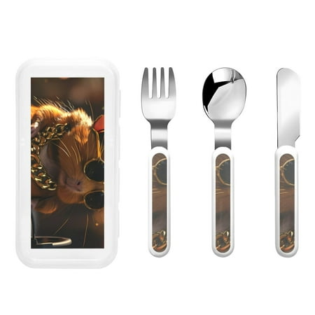Easygdp Hip-Hop Guinea Pig. 3-Piece Flatware Set Kids Silverware Stainless Steel Toddler Kids Utensils Safe for Preschooler Children
Easygdp Hip-Hop Guinea Pig. 3-Piece Flatware Set Kids Silverware Stainless Steel Toddler Kids Utensils Safe for Preschooler Children