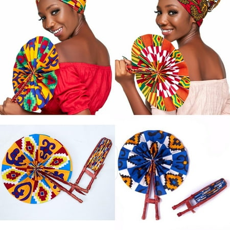 Wholesale (Bulk) Ankara/Bogolan And Kente Foldable Hand Fans
