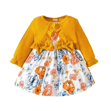 Girl Outfits Cardigan And Dress Dinosaur Floral Print Sleeveless Tank Dress Long Sleeve Two Pieces Baby Clothes
Girl Outfits Cardigan And Dress Dinosaur Floral Print Sleeveless Tank Dress Long Sleeve Two Pieces Baby Clothes