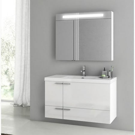 ACF by Nameeks ACF ANS05-GW New Space 39-in. Single Bathroom Vanity Set - Glossy White