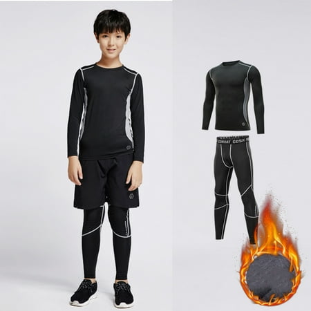 2PCS/Set Thick Sportswear Kids Fast Drying Thermal Underwear