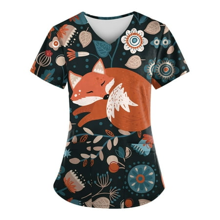 DNDKILG Womens Holiday Casual Uniform Short Sleeve Graphic Nursing Scrubs Professionals T Shirt V Neck Pockets Scrubs Top Orange XL
DNDKILG Womens Holiday Casual Uniform Short Sleeve Graphic Nursing Scrubs Professionals T Shirt V Neck Pockets Scrubs Top Orange XL