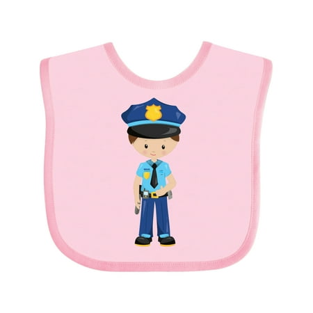 Inktastic Policeman Police Officer Cop Brown Hair Gift Baby Boy Bib