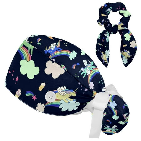 Working Cap with Buttons and Sweatband Scrub Hat Bouffant Caps with Scrunchie Unicorn Tie Back Hats
Working Cap with Buttons and Sweatband Scrub Hat Bouffant Caps with Scrunchie Unicorn Tie Back Hats