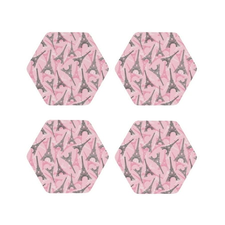Coasters Set of 4 - Eiffel Towers pink Drink Coasters for Tabletop Protection Leather Coasters for Living Room Decor and Housewarming Gift Hexagon
Coasters Set of 4 - Eiffel Towers pink Drink Coasters for Tabletop Protection Leather Coasters for Living Room Decor and Housewarming Gift Hexagon