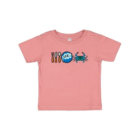 Inktastic Eat Sleep Eat Crab Gift Baby Boy or Baby Girl T-Shirt