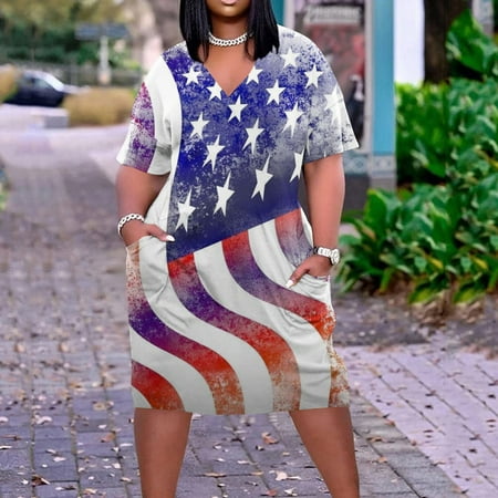 Hvyesh Sundresses Women 2023 Summer Patriotic Midi Dress 4th of July Graphic V Neck Dresses Short Sleeve Comfortable Flowy Dress Light Blue
Hvyesh Sundresses Women 2023 Summer Patriotic Midi Dress 4th of July Graphic V Neck Dresses Short Sleeve Comfortable Flowy Dress Light Blue
