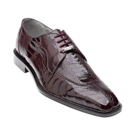 Belvedere Siena Men s Shoes Genuine Ostrich Lace Up Burgundy 1463