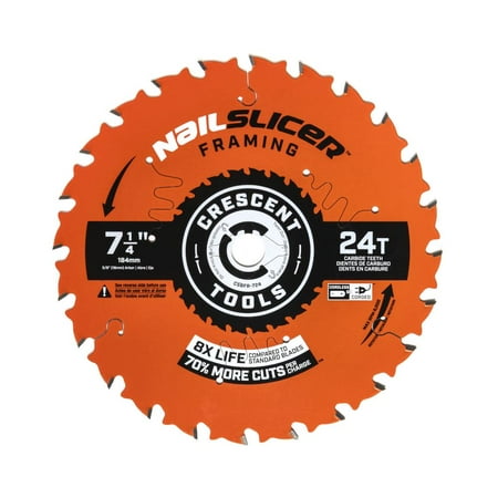 Crescent Nailslicer Framing Circular Saw Blade 7 1/4 24T