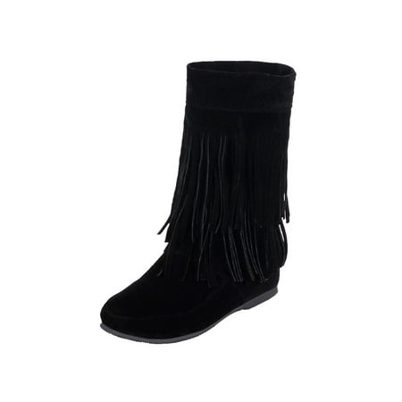 Rockomi Ladies Fringe Boot Tassel Fashion Booties Pull On Ankle Boots Women Breathable Lightweight Winter Shoes Non-slip Mid Calf Short Bootie Black 5.5
Rockomi Ladies Fringe Boot Tassel Fashion Booties Pull On Ankle Boots Women Breathable Lightweight Winter Shoes Non-slip Mid Calf Short Bootie Black 5.5