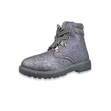 Olivia Miller Girls Glitter Boot - gray 6 toddler