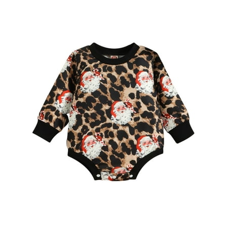 Infant Baby Christmas Romper Leopard Santa Claus Print Long Sleeve Round Neck Jumpsuit for Newborn Boys Girls
Infant Baby Christmas Romper Leopard Santa Claus Print Long Sleeve Round Neck Jumpsuit for Newborn Boys Girls