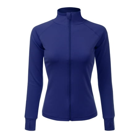 Doublju Women's Lightweight Active Performance Full-Zip Active Jacket ROYALBLUE 2XL Plus Size