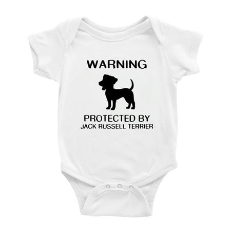 Warning: Protected by A Jack Russell Terrier Dog Funny Baby Bodysuits (White 6-12 Months)
Warning: Protected by A Jack Russell Terrier Dog Funny Baby Bodysuits (White 6-12 Months)