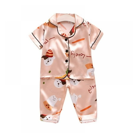 Girls Satin Silk Pajamas Set Kids Boy Cartoon Sleepwear Outfits Summer Toddler Short Sleeve+shorts
Girls Satin Silk Pajamas Set Kids Boy Cartoon Sleepwear Outfits Summer Toddler Short Sleeve+shorts