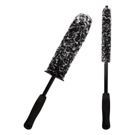 Ocnvlia 2Pcs Car Wheel Cleaning Brush Car Wheel Microfiber Wheel Brush Long Handle Rim Cleaning Brush Car Wash Brush A