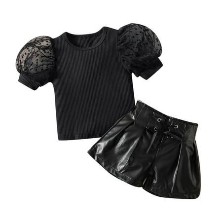 Toddler Girls Clothes Set Summer Puff Sleeve Tops PU Leather Shorts 2PCS Suit Children Clothing Kids Baby Outfits
Toddler Girls Clothes Set Summer Puff Sleeve Tops PU Leather Shorts 2PCS Suit Children Clothing Kids Baby Outfits
