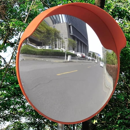 WALFRONT Convex Traffic Mirror PC Plastic Orange 18" Outdoor