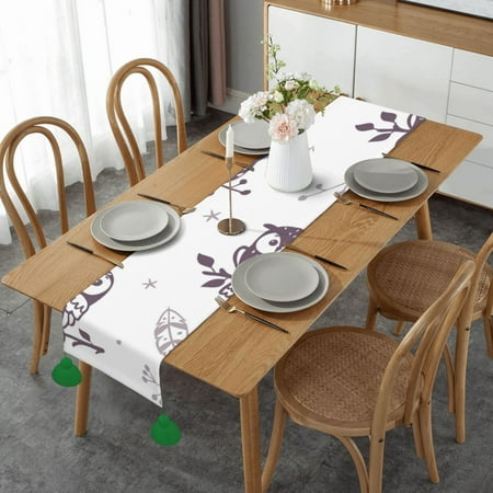Cute Cartoon Owls Table Runner Imitation Linen Table Runner With Green Tassels For Party And Dining Room 14 x 60
Cute Cartoon Owls Table Runner Imitation Linen Table Runner With Green Tassels For Party And Dining Room 14 x 60