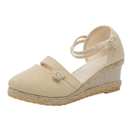 SEMIMAY Women Summer Weave Wedges Breathable Elastic Band Round Toe Sandals Comfortable Beach Shoes
SEMIMAY Women Summer Weave Wedges Breathable Elastic Band Round Toe Sandals Comfortable Beach Shoes