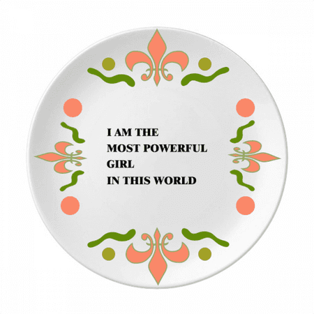 

I Am The Powerful Girl Art Deco Fashion Flower Ceramics Plate Tableware Dinner Dish