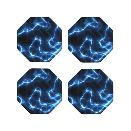 Pofeuu Blue Lightning Print Coasters for Drinks 4Pack PU Leather Coasters Bar Drink Coasters for Tabletop Protection Furniture from Damage-Octagon
Pofeuu Blue Lightning Print Coasters for Drinks 4Pack PU Leather Coasters Bar Drink Coasters for Tabletop Protection Furniture from Damage-Octagon