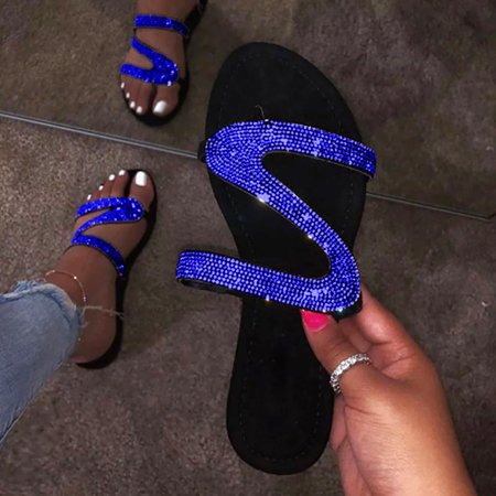 STEADY Women s Casual Solid Crystal Roman Plus-size Flat Slippers Sandals Shoes Blue
STEADY Women s Casual Solid Crystal Roman Plus-size Flat Slippers Sandals Shoes Blue
