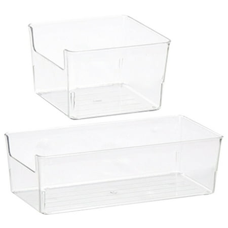 2pcs Desktop Drawer Organizing Boxes Drawer Storage Boxes Sundries Organizing Box