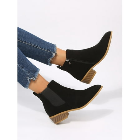 Faux Suede Zipper Side Point Toe Chunky Heeled Chelsea Boots Women‘s Footwear
Faux Suede Zipper Side Point Toe Chunky Heeled Chelsea Boots Women‘s Footwear