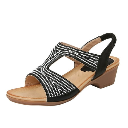 ZHAGHMIN Dress Sandals for Women Bohemian Women s Sandals Fashion Rhinestone Sandals Thick Sole Wedge Elastic Band Retro Shoes Black Size6.5
ZHAGHMIN Dress Sandals for Women Bohemian Women s Sandals Fashion Rhinestone Sandals Thick Sole Wedge Elastic Band Retro Shoes Black Size6.5