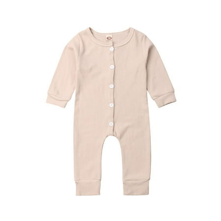 BrilliantMe Newborn Infant Baby Long Sleeve Romper Solid Ribbed Knit Button Jumpsuit Outfits Khaki 3-6 Months
BrilliantMe Newborn Infant Baby Long Sleeve Romper Solid Ribbed Knit Button Jumpsuit Outfits Khaki 3-6 Months