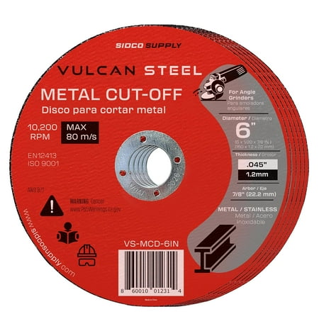 6 Inch Cut Off Wheel 50 Discs - Precise Clean Cutting - Abrasive Cutoff Disc - Aluminum Oxide - Metal Cutting Disc - Grinder Cut Off Disc - Cut Off Wheel - Sidco Supply
6 Inch Cut Off Wheel 50 Discs - Precise Clean Cutting - Abrasive Cutoff Disc - Aluminum Oxide - Metal Cutting Disc - Grinder Cut Off Disc - Cut Off Wheel - Sidco Supply
