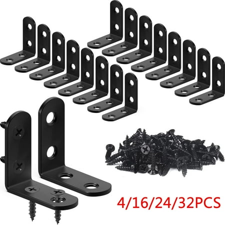 Angle Bracket Corner Bracket Stainless Steel L Brackets for Shelves Black Small Right Angle Bracket Metal Corner Brace for Wood Furniture Cabinet Chair with Screws
Angle Bracket Corner Bracket Stainless Steel L Brackets for Shelves Black Small Right Angle Bracket Metal Corner Brace for Wood Furniture Cabinet Chair with Screws