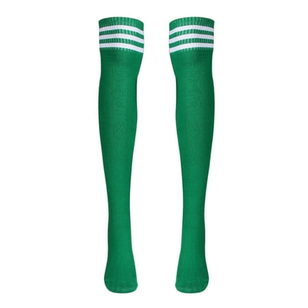 ELFINDEA 1 Pair Thigh High Socks Over Knee Girls Football Socks Green