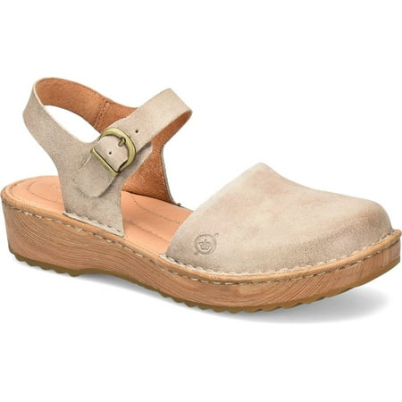 Born Women s Alianna Sandal Viscone (Cream) Distressed Leather - BR0040279