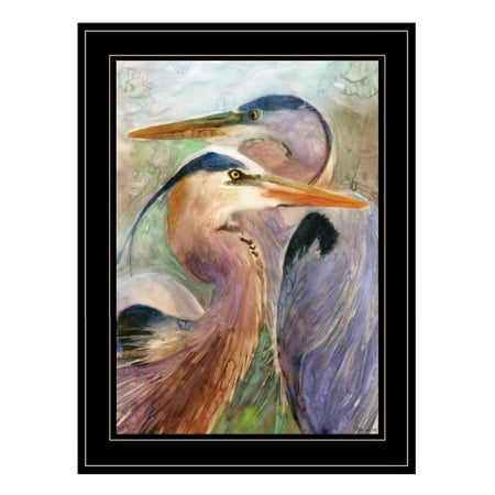 Blue Heron Duet by Stellar Design Studio Ready to Hang Framed Print Black Frame