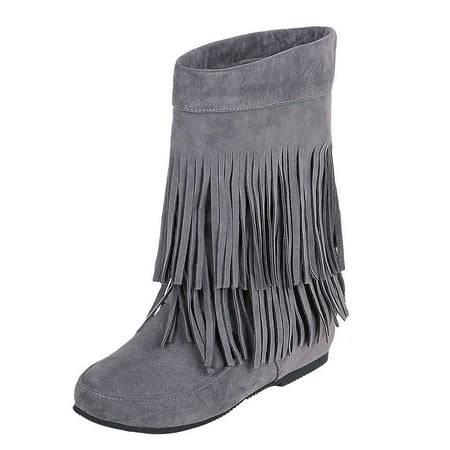 Womens Fringed Boots Fashion Increased Flat Bottom Wedges Short Boots Suede Boots Summer Winter Cowboy Boots Shoes Cowgirl Western Trendy Hiking Work Boots for Rain Snow Weather
Womens Fringed Boots Fashion Increased Flat Bottom Wedges Short Boots Suede Boots Summer Winter Cowboy Boots Shoes Cowgirl Western Trendy Hiking Work Boots for Rain Snow Weather