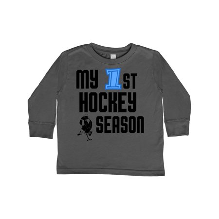 Inktastic my 1st hockey season Gift Toddler Boy Girl Long Sleeve T-Shirt