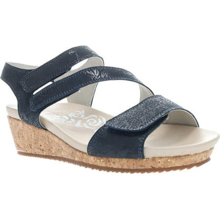 Women s Propet Millie Wedge Strappy Sandal Navy