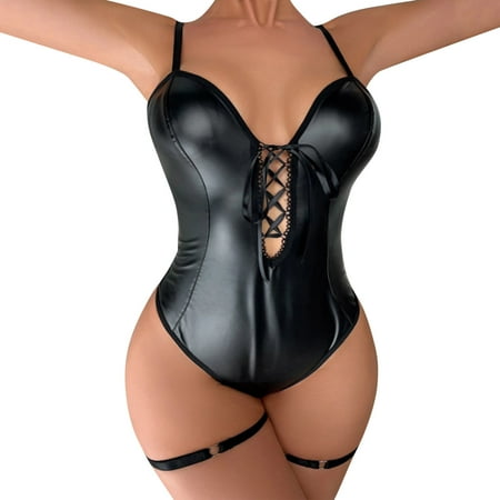 Yubnlvae Lingerie For Women 1 PC Leather Teddy Bodysuit Lingerie Cutout Off Shoulder Conjoined PU Lace Up Garter Teddy Bodysuit
Yubnlvae Lingerie For Women 1 PC Leather Teddy Bodysuit Lingerie Cutout Off Shoulder Conjoined PU Lace Up Garter Teddy Bodysuit