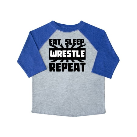 Inktastic Eat Sleep Wrestle Repeat Gift Toddler Boy or Toddler Girl T-Shirt