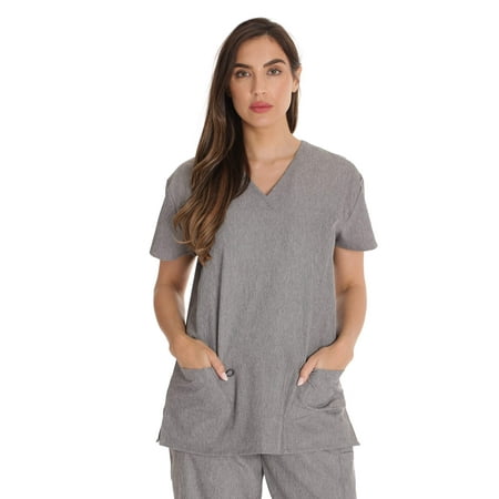 Just Love Women s Scrub Tops (Heather Grey Medium)