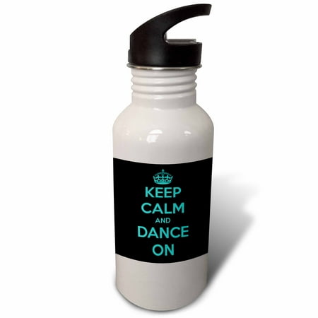 

Keep calm and dance on Black and Turquoise 21 oz Sports Water Bottle wb-163926-1