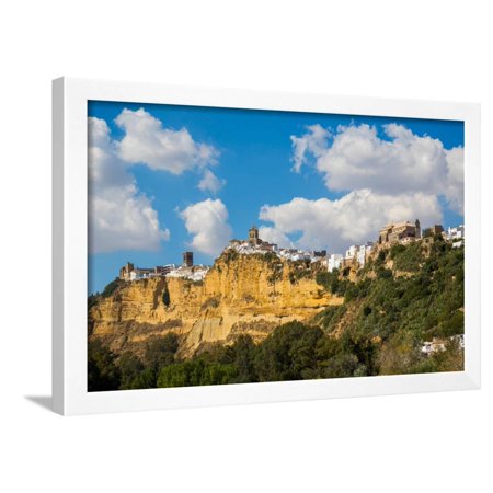 Arcos de la Frontera, Cadiz Province, Andalusia, southern Spain. Typical white mountain town. Framed Print Wall Art