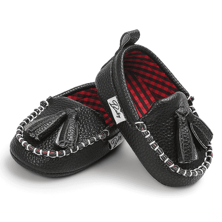 Toyella Spring and Autumn peas shoes soft bottom baby shoes toddler shoes black 13cm