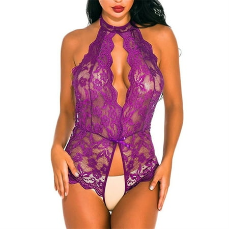 TWGONE New Sexy Women Lace Bodysuit Sexy Teddy Lingerie Jumpsuit Open Crotch Underwear Purple L Buy 2 get 1 Free
TWGONE New Sexy Women Lace Bodysuit Sexy Teddy Lingerie Jumpsuit Open Crotch Underwear Purple L Buy 2 get 1 Free