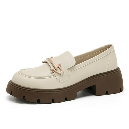 Women‘s Round Toe Platform Loafers Solid Color Slip On Non-slip Shoes Versatile British Style Shoes
Women‘s Round Toe Platform Loafers Solid Color Slip On Non-slip Shoes Versatile British Style Shoes