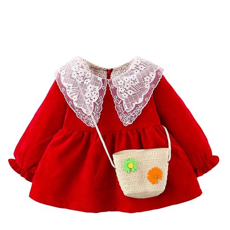 DNDKILG Infant Baby Girls Spring Sundress Dresses Bag Long Sleeve Dress Red 0-24M 80
DNDKILG Infant Baby Girls Spring Sundress Dresses Bag Long Sleeve Dress Red 0-24M 80