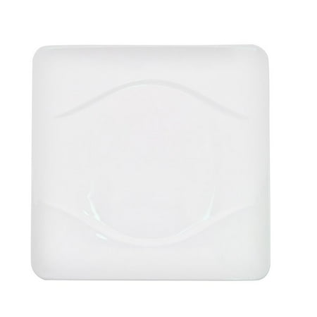 Modern Square Plate 9 1/2 Sq. X 1/2 H Porcelain Bone White 24 packs