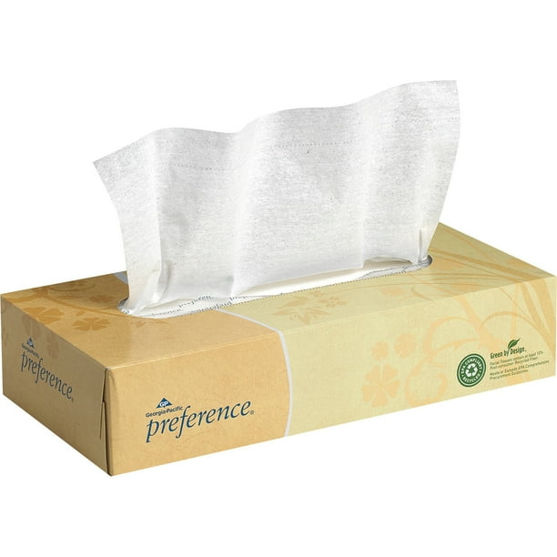 Georgia-Pacific Preference Flat Box Facial Tissue, White, 1 Box (Quantity)